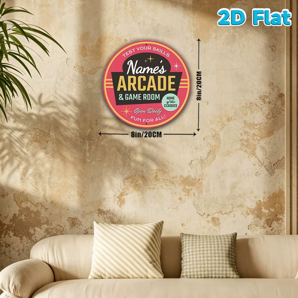 Arcade Games & Vending Co - Custom Arcade Game Room Metal Sign,