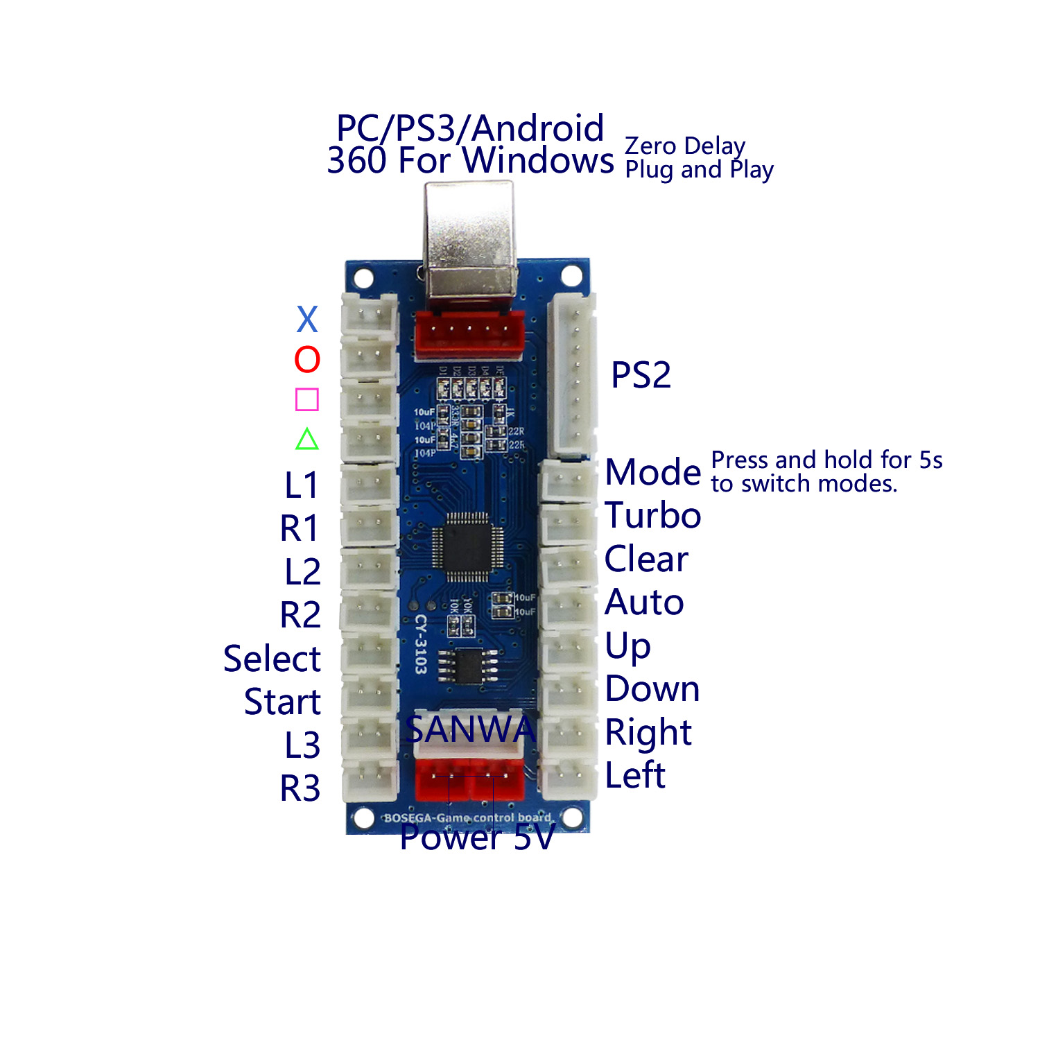 SJ@JX Arcade Controller Zero D - Arcade Button Pcb reseña y precio