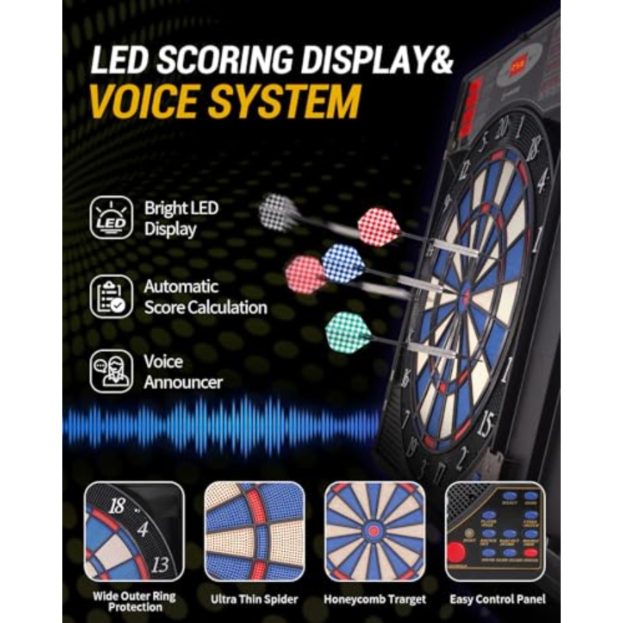Electronic Dart Board Set, Sof - Electronic Dartboard Cabinet reseña y precio