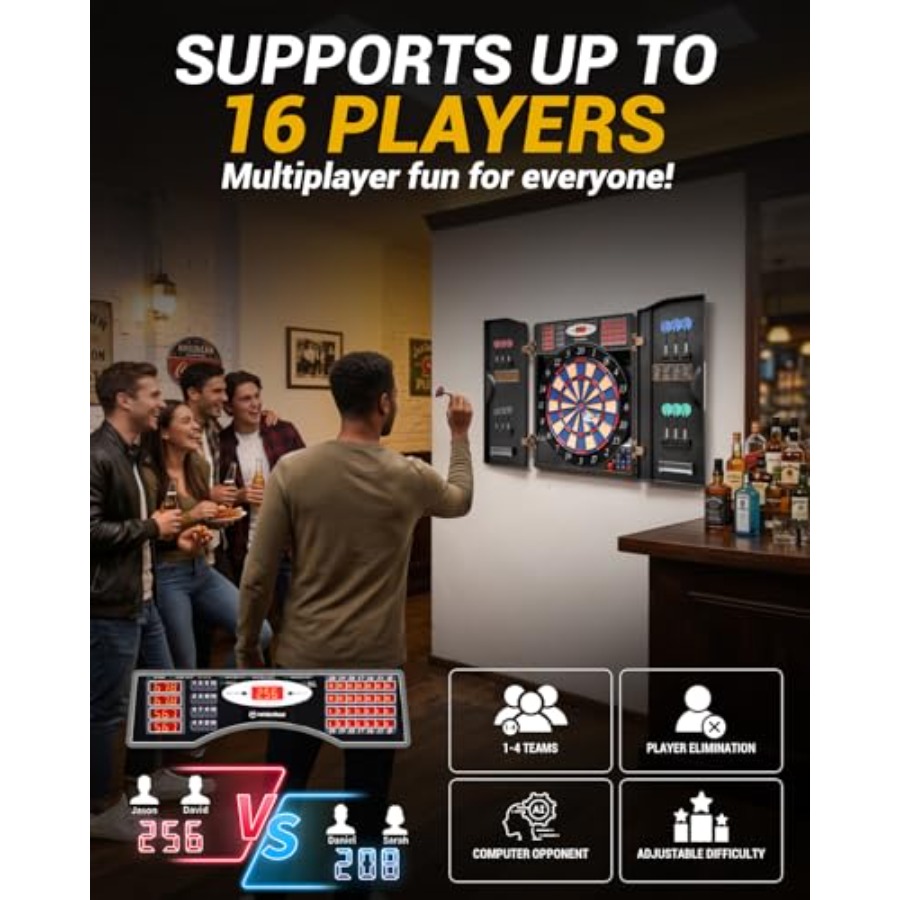 Electronic Dart Board Set, Sof - Electronic Dartboard Cabinet reseña y precio