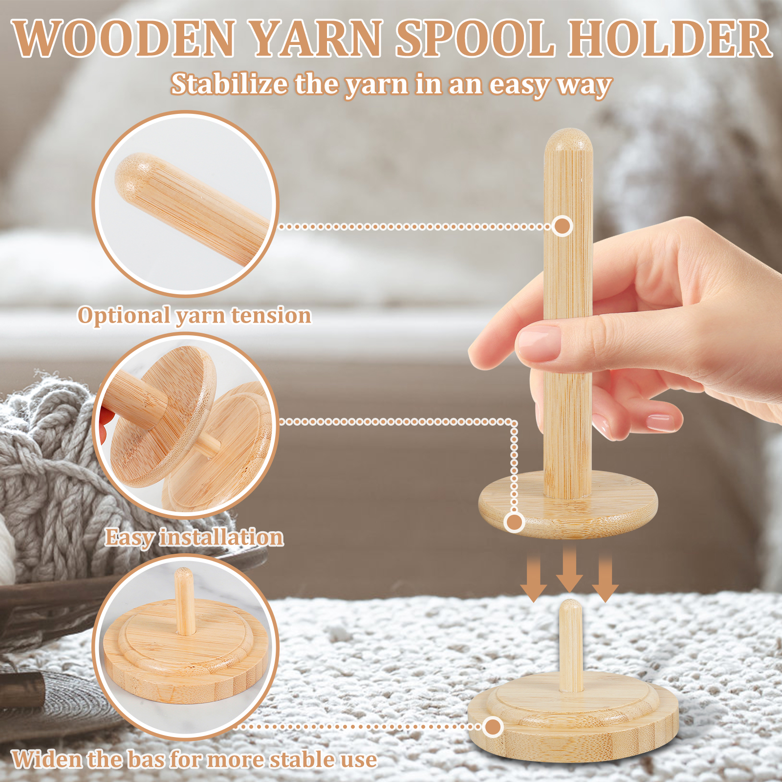 ​Wooden Yarn Holder Rotatable  - Skee Ball Arcade reseña y precio