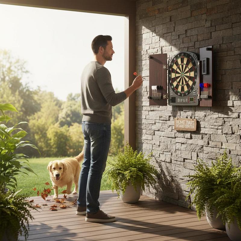 Dartboard and cabinet set Home - Electronic Dartboard Cabinet reseña y precio