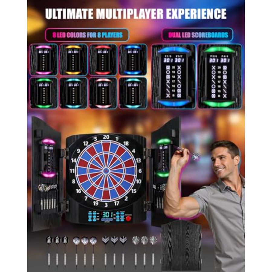 Electronic Dart Board, Electri - Electronic Dartboard Cabinet reseña y precio