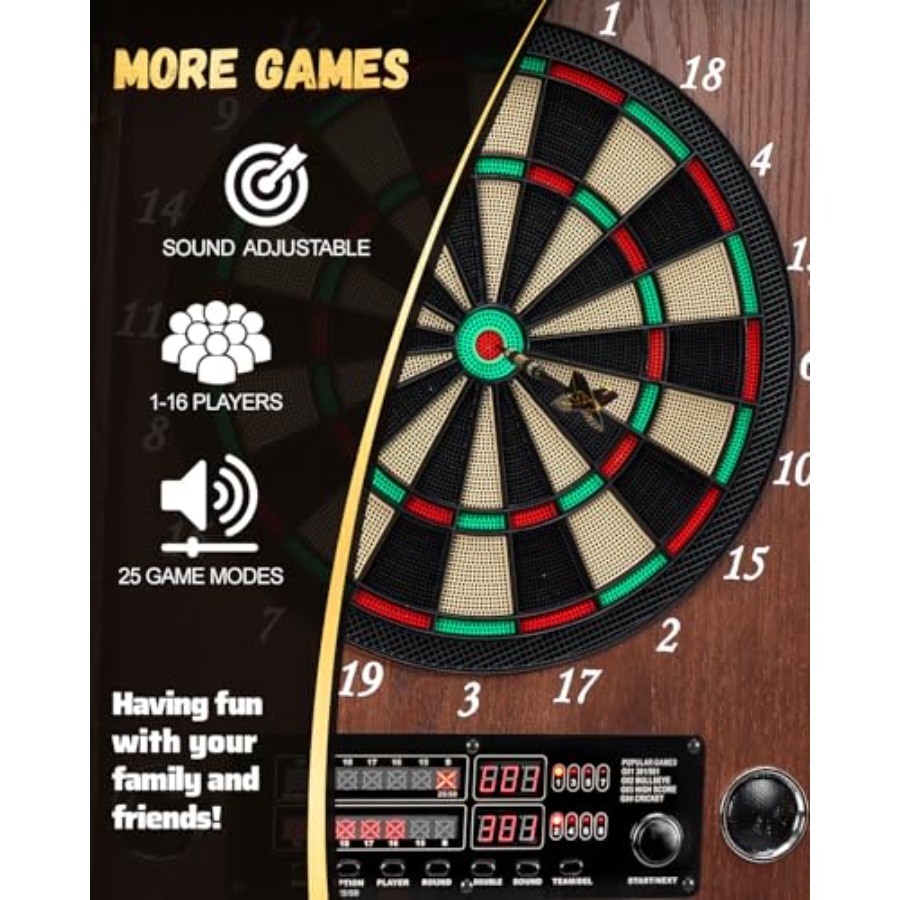 Electronic Dart Board, Decorat - Electronic Dartboard Cabinet reseña y precio