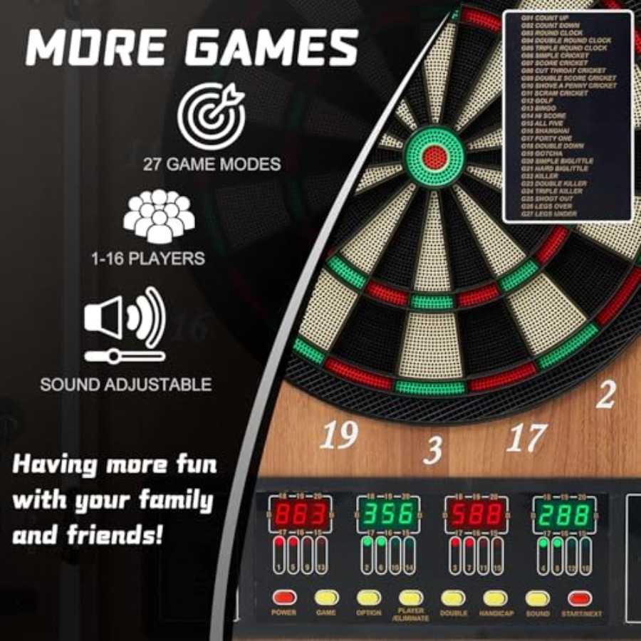Electronic Dart Board Cabinet  - Electronic Dartboard Cabinet reseña y precio