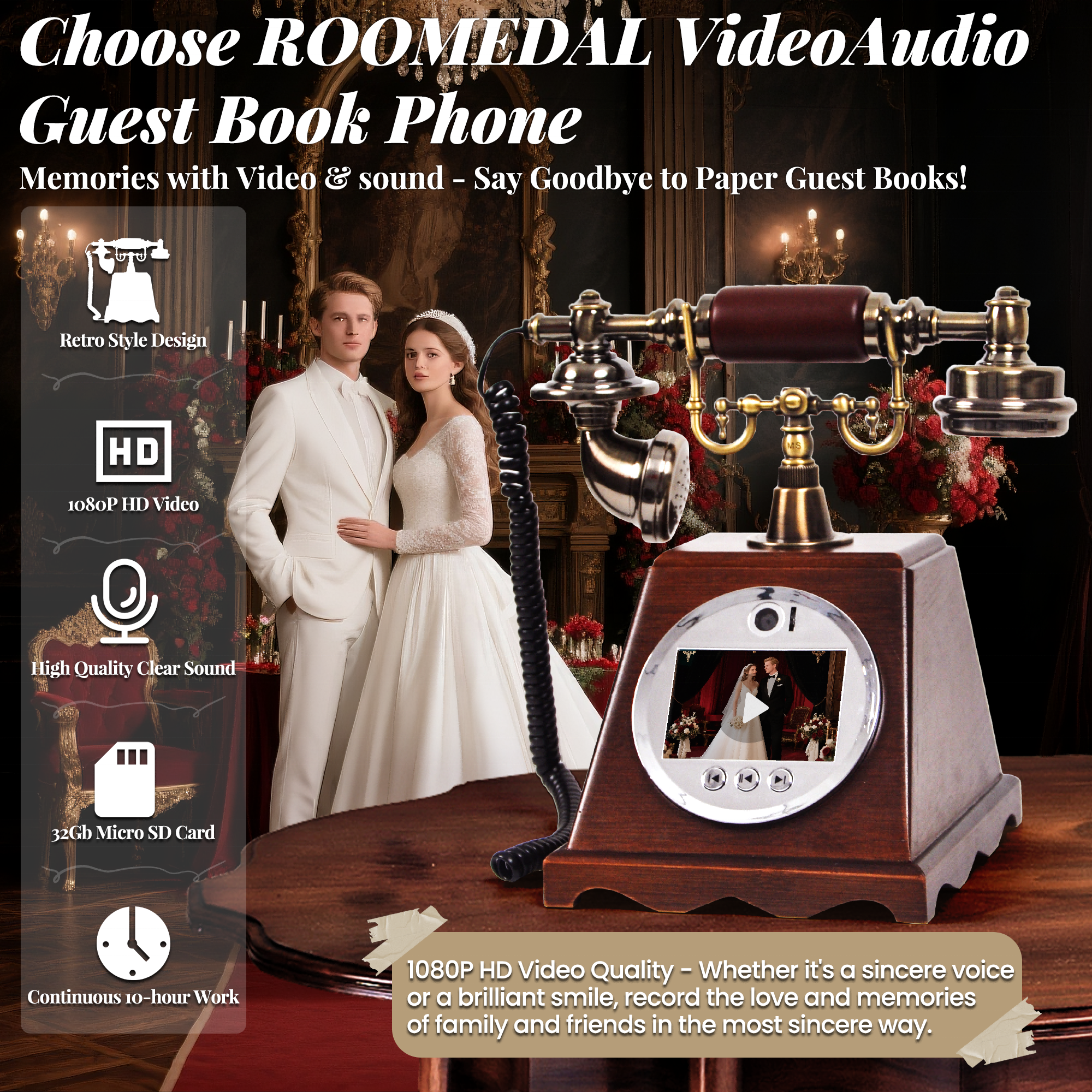 New Arrival Walnut Antique Tel - Photo Booth Machine reseña y precio